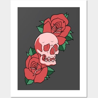 Skull and Roses Posters and Art